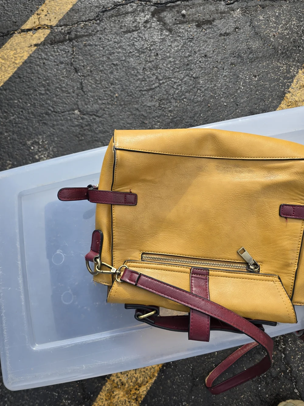 ModCloth‎ Yellow and Burgundy Woven-Accent Satchel